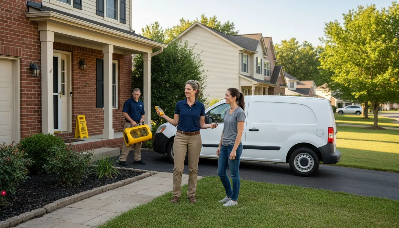 Residential water damage restoration in Palmer, IL
